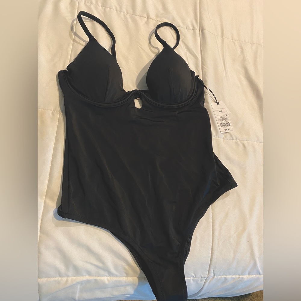 Black one piece swimsuit